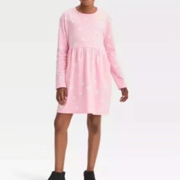 Girls Cat & Jack HALLOWEEN Ghosts Knit Dress  Pink NWT - Picture 2 of 2